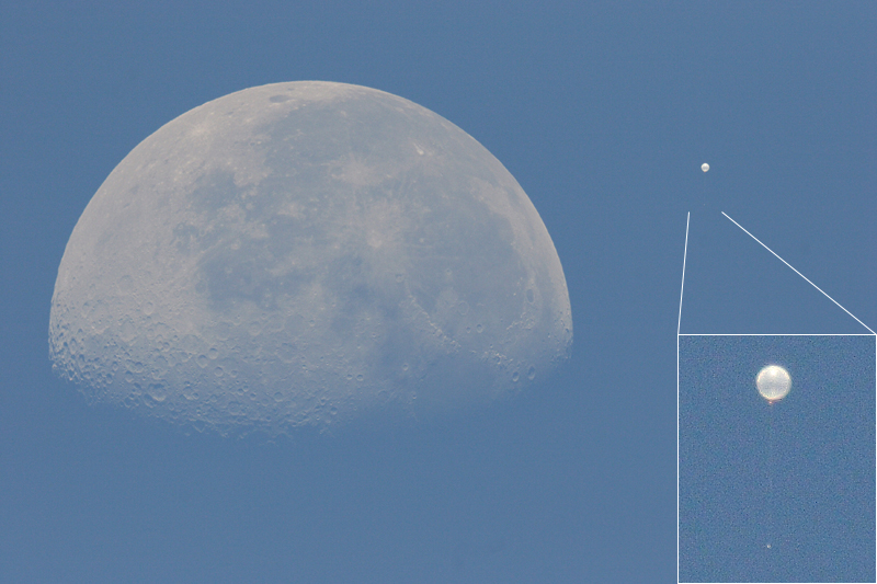 moon with weather balloon