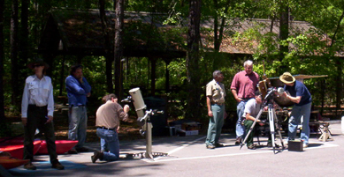 John at his scope and Brian with a line at the PST and white light filtered refractor.