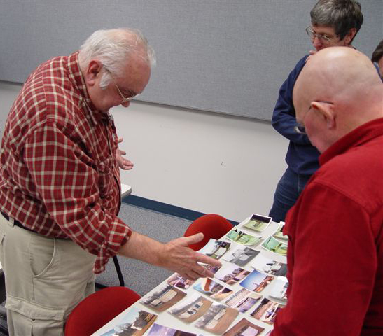 Al showing pics of his observatory construction